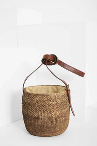 Sac Maika seau raphia naturel - Sac seau artisanal femme fait main Madagascar
