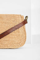 Sac Tiako raphia naturel - Sac bandoulière artisanal femme à rabat fait main Madagascar