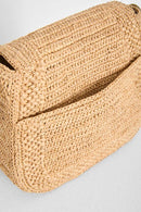 Sac Tiako raphia naturel - Sac bandoulière artisanal femme à rabat fait main Madagascar