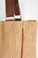 Cabas Toteman dark tea - Cabas mixte raphia naturel fait main Madagascar