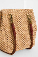 Mini-sac Zaz raphia naturel - Mini-sac artisanal femme à rabat fait main Madagascar