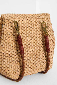 Mini-sac Zaz raphia naturel - Mini-sac artisanal femme à rabat fait main Madagascar
