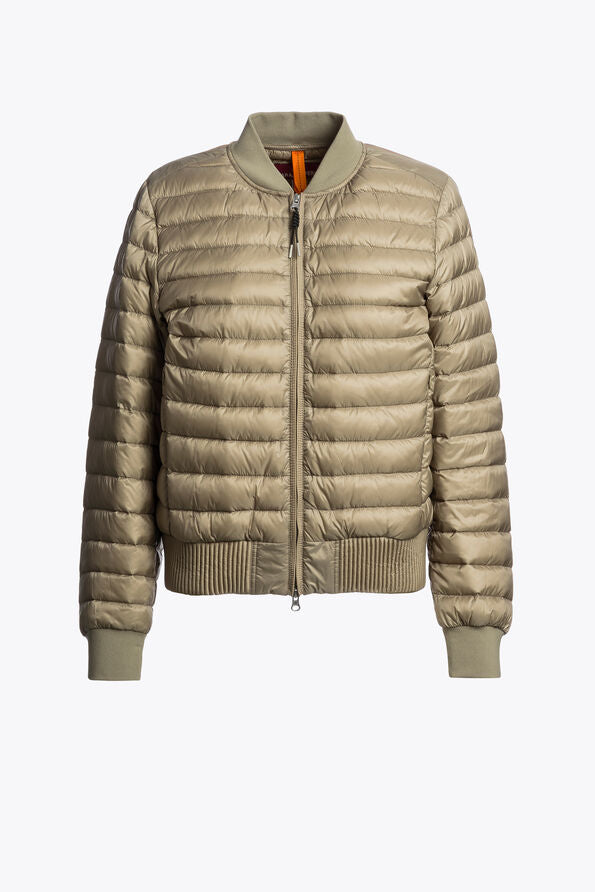 Blouson bomber matelassé Leila beige en duvet recyclé – Parajumpers