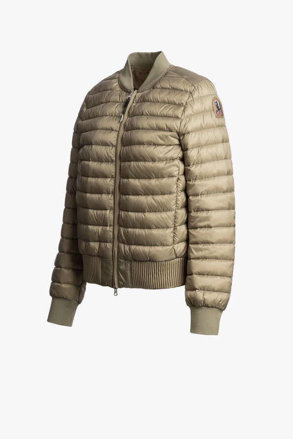 Blouson bomber matelassé Leila beige en duvet recyclé – Parajumpers
