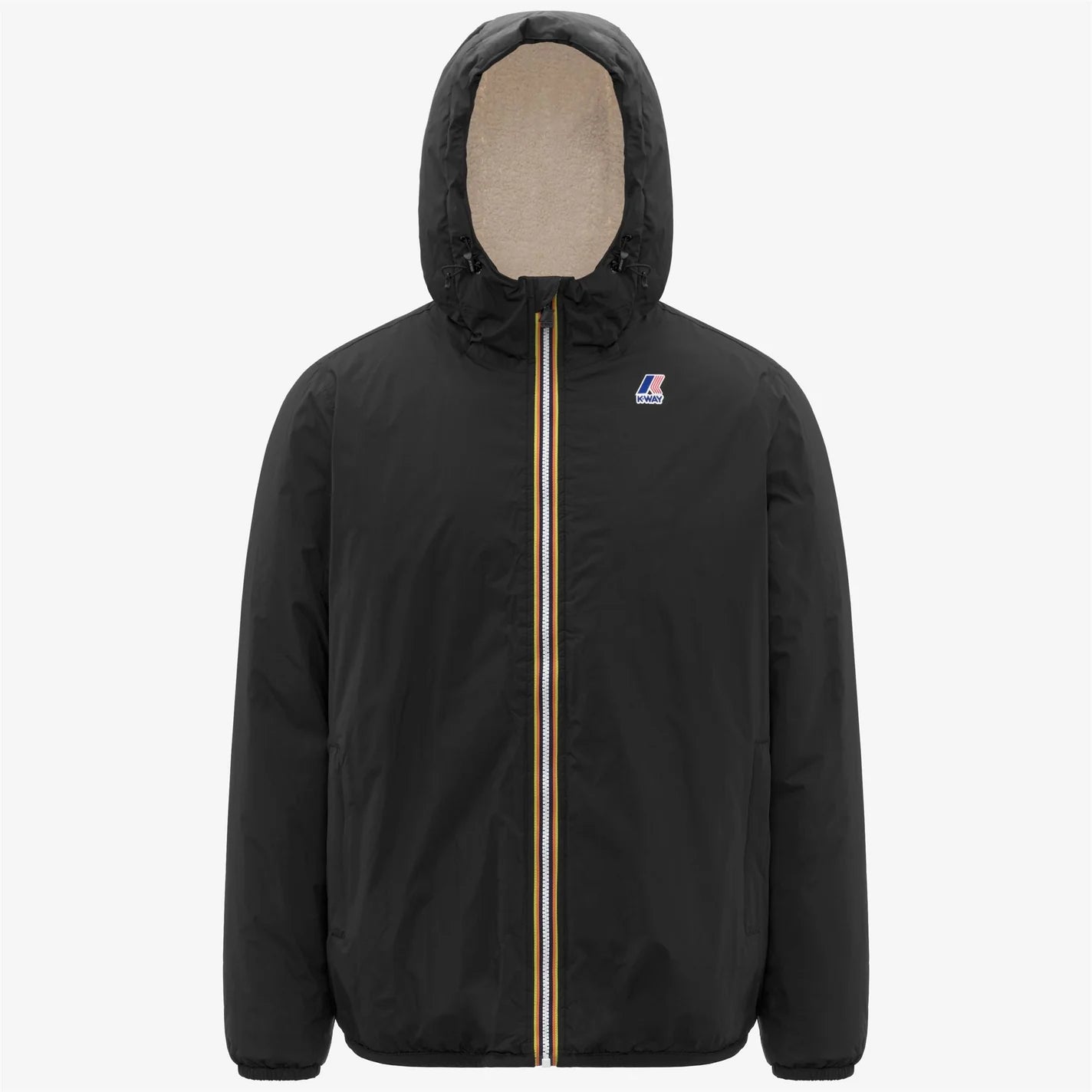 Le Vrai 3.0 Claude Orsetto Black Pure - Veste Courte Unisexe Doublée en Sherpa K-Way