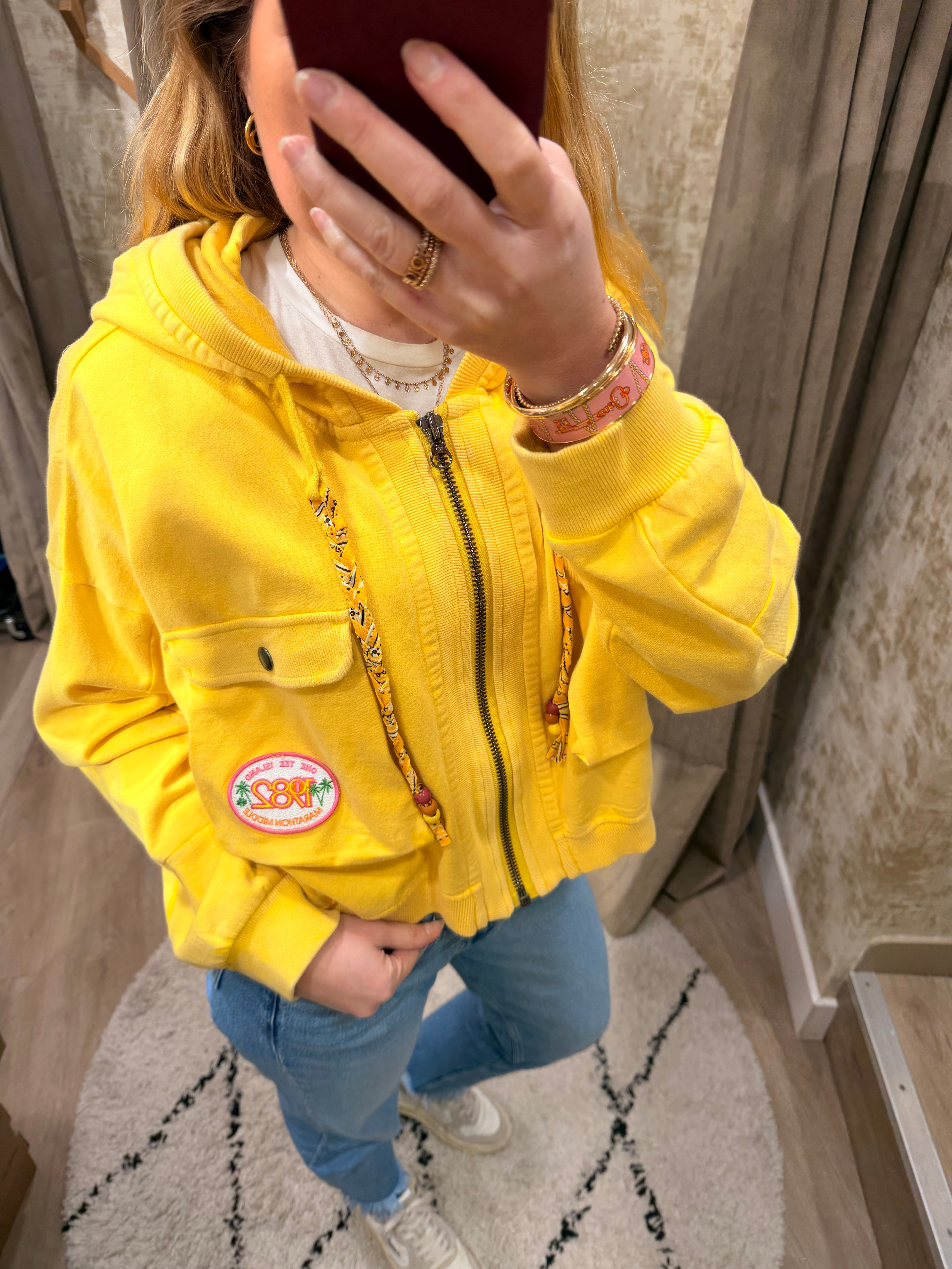 Blouson AMY en coton avec capuche et broderie OT - ONE TEE