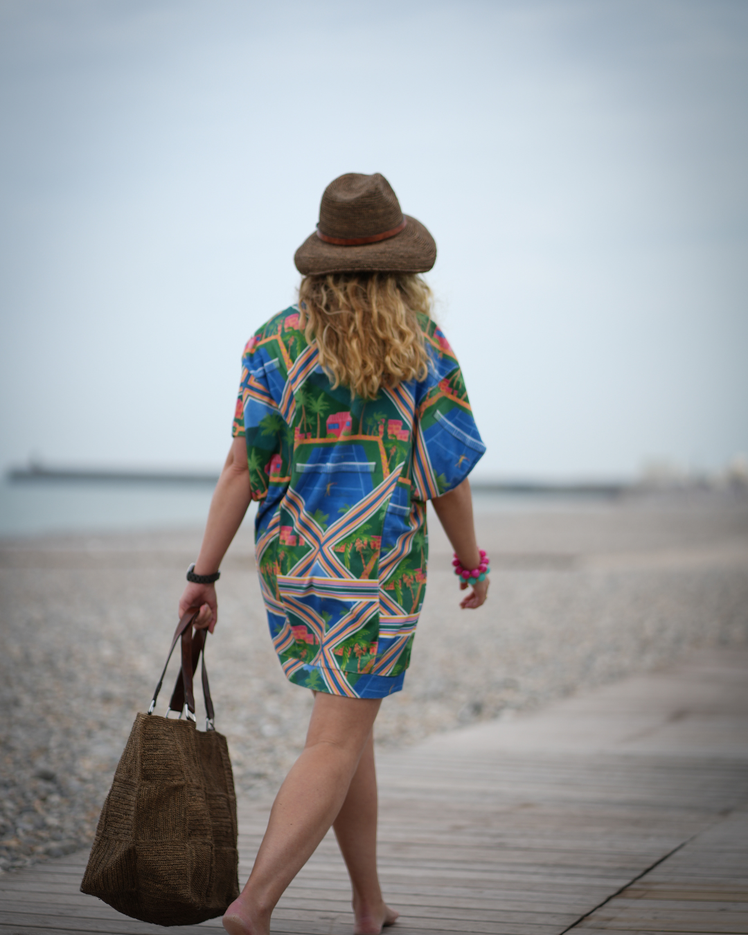 Robe courte en éponge Théodora motif Roland Garros - Adoré Paris