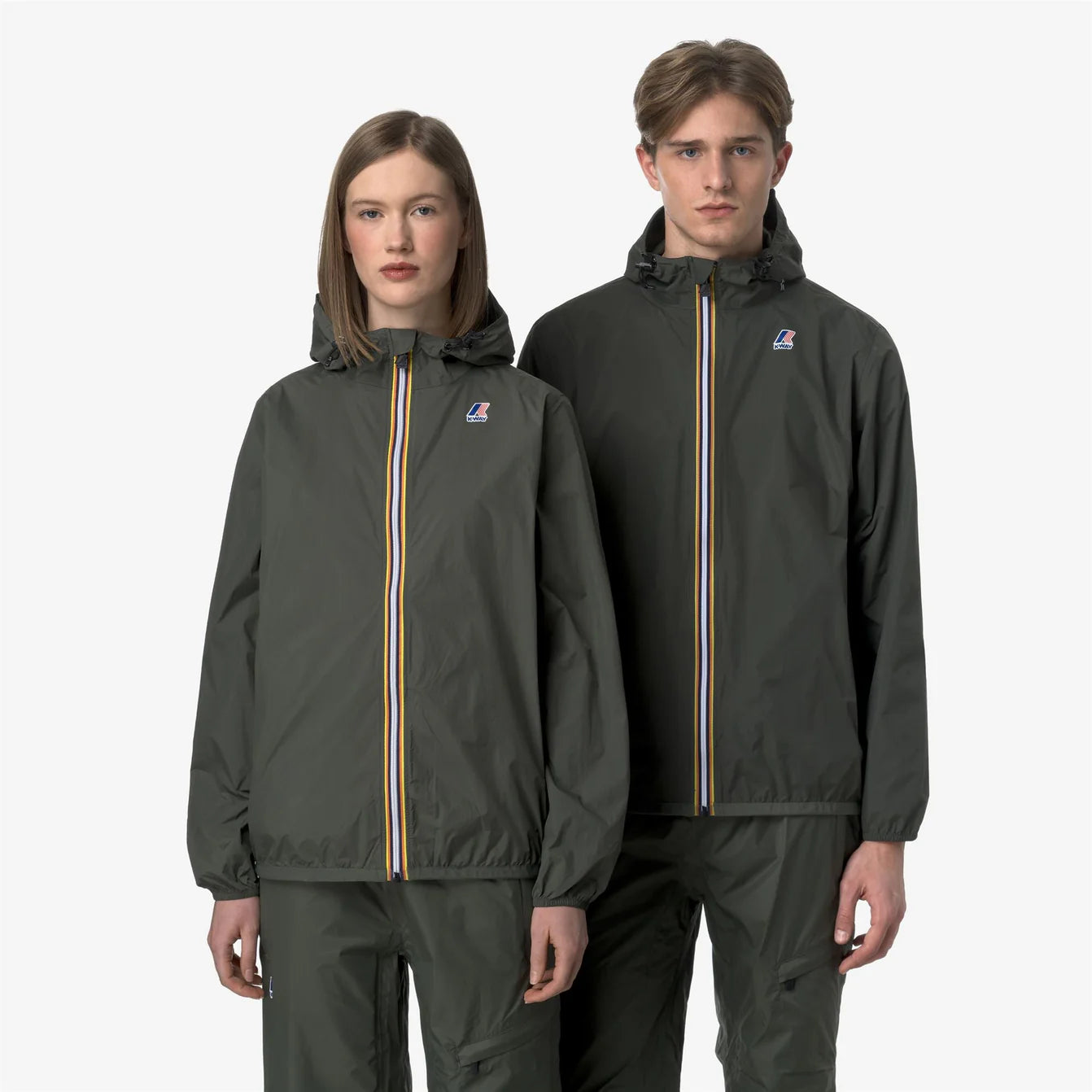 Veste imperméable K-Way Le Vrai Claude 4.0 Kaki mixte – Respirant et coupe-vent