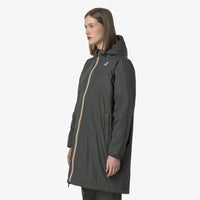 K-Way Le Vrai 3.0 Eiffel Warm Green Blackish - Parka longue unisexe isolée