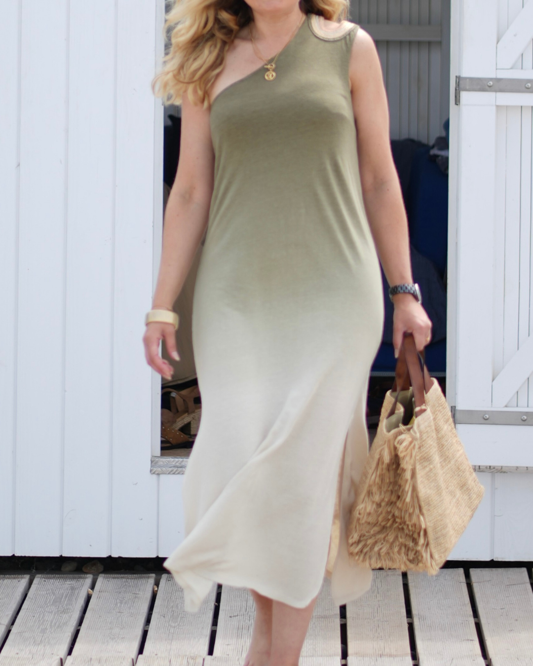 Robe asymétrique Tye and die Kaki - Ma Petite Capsule