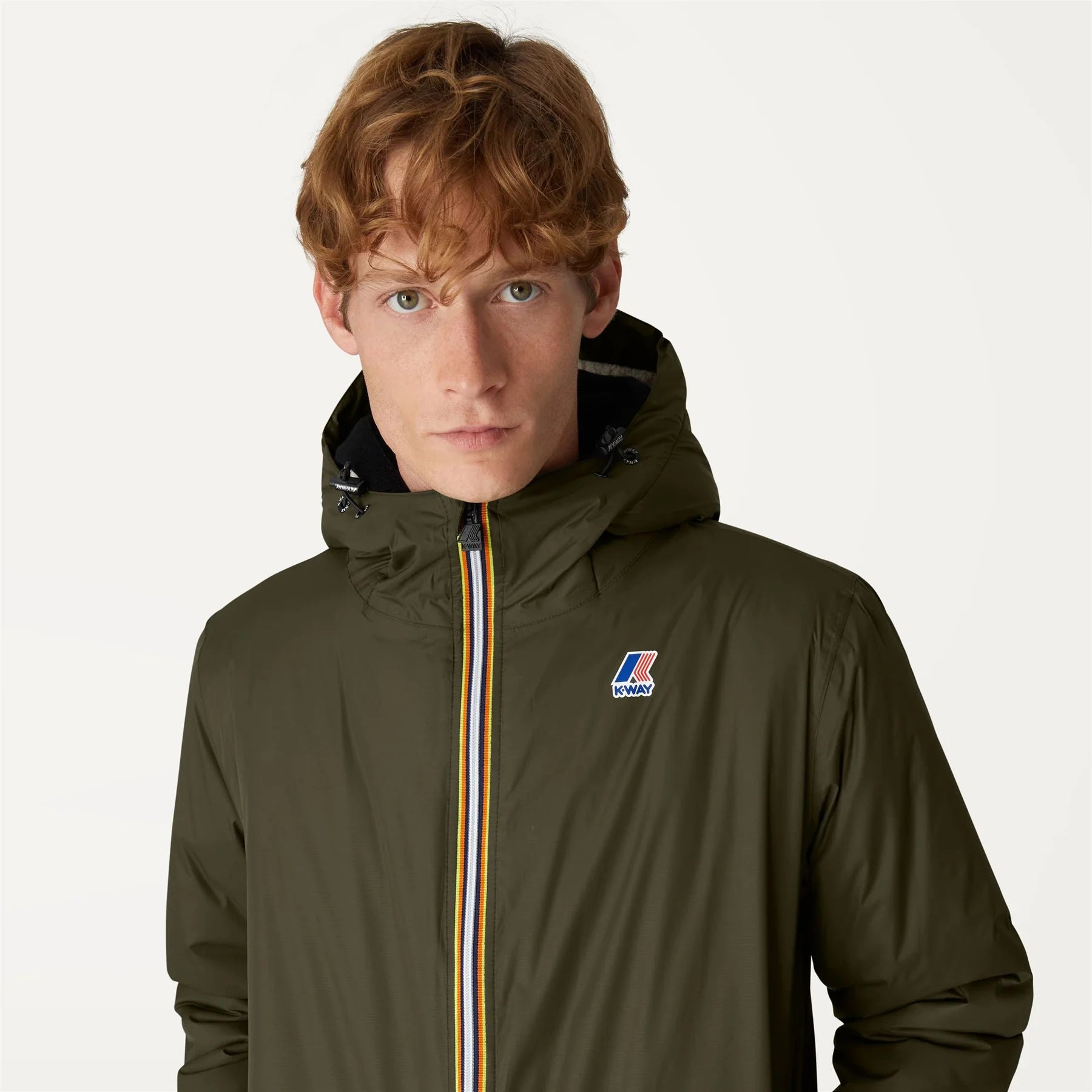Le Vrai 3.0 Claude Orsetto Green Blackish - Veste courte unisexe doublée en Sherpa K-Way