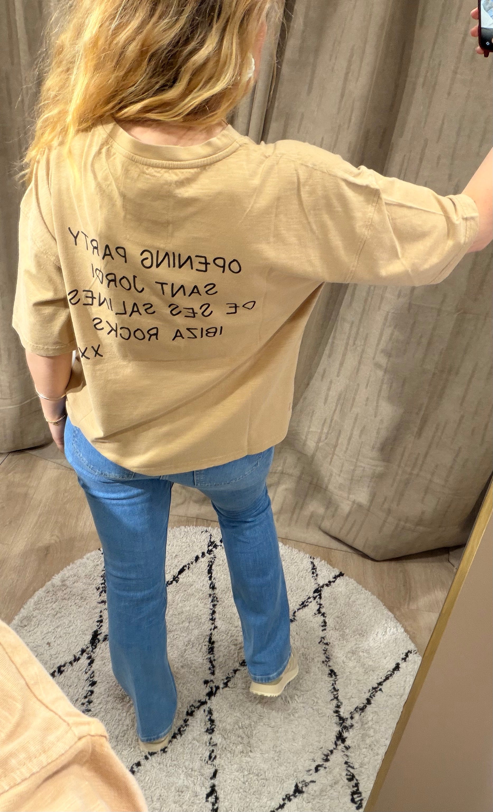 T-shirt CLARA oversize en coton avec print Ibiza et broderie - ONE TEE