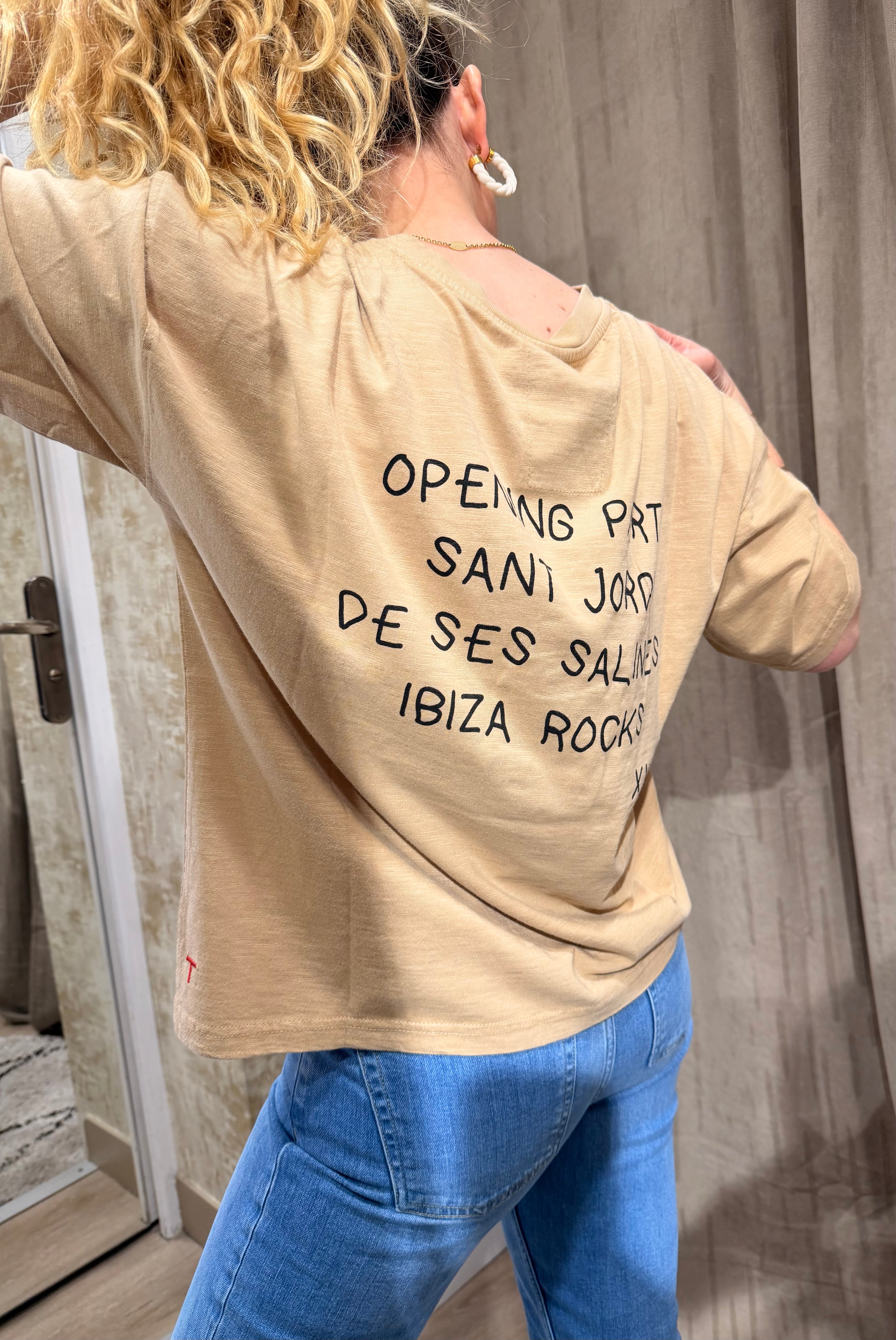 T-shirt CLARA oversize en coton avec print Ibiza et broderie - ONE TEE