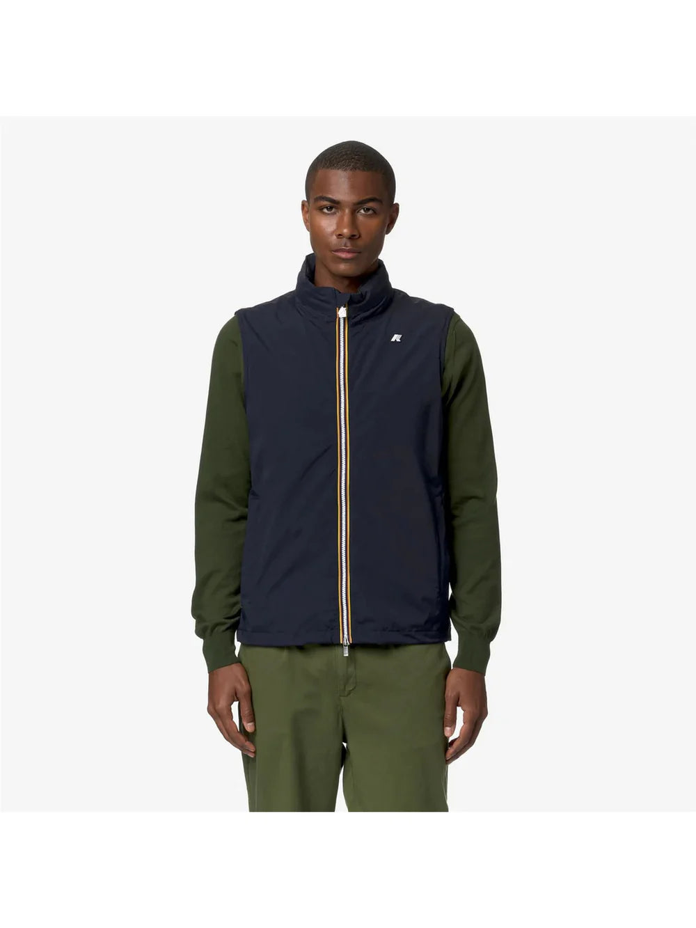 K-Way Valen Sans Manches Homme – Veste Gilet Stretch Nylon Jersey Bleu Marine, Imperméable, Légère, Toutes Tailles