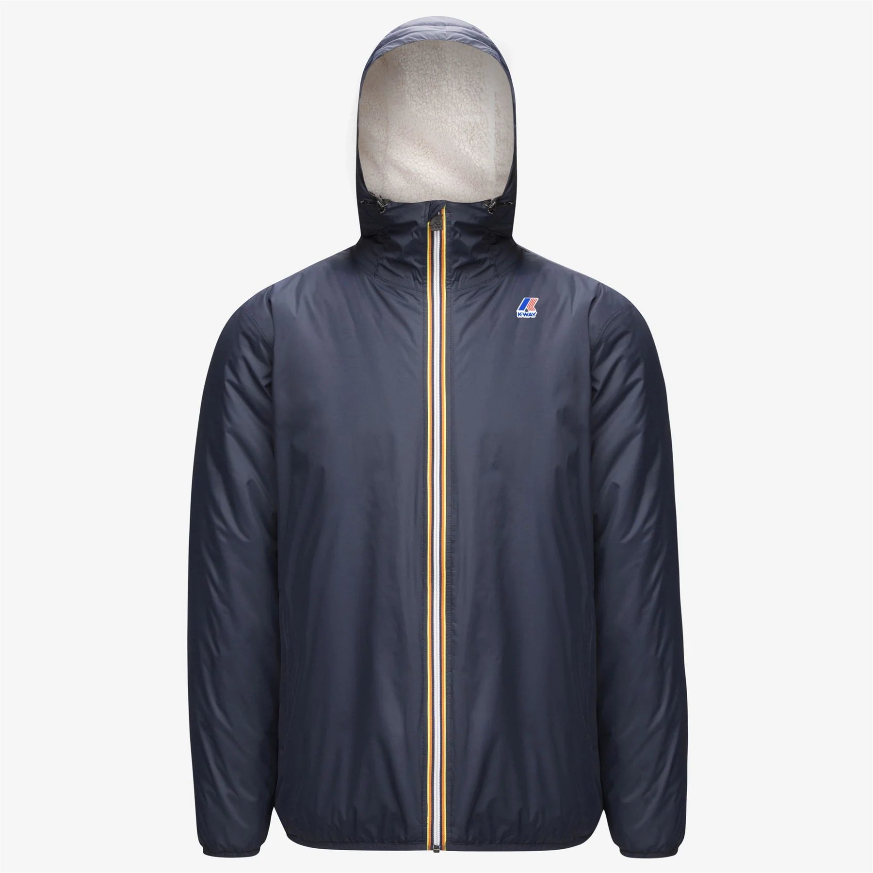 K-Way Le Vrai 3.0 Claude Orsetto Blue Depth - Veste courte unisexe doublée en Sherpa