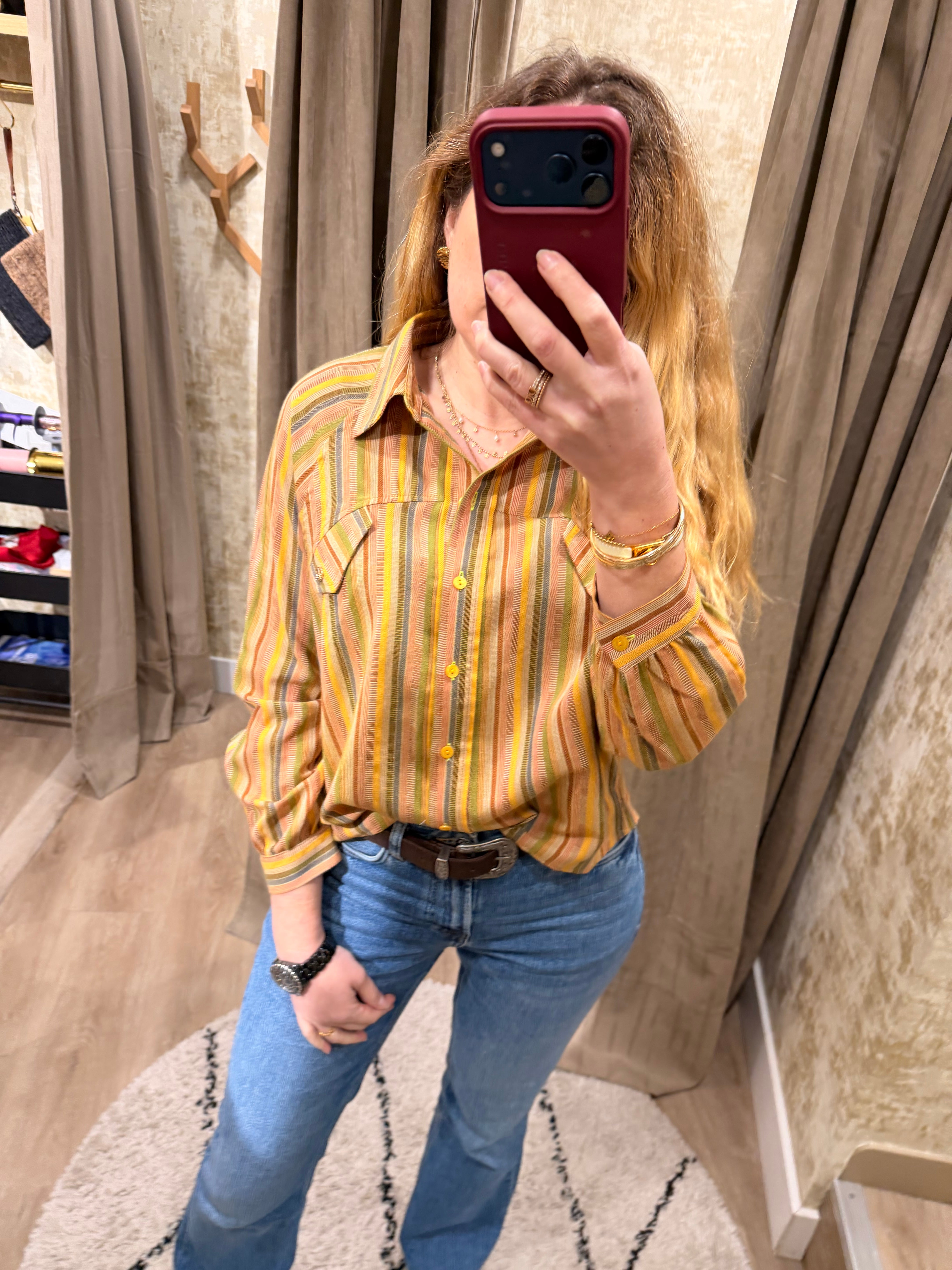 Chemise western femme rayures multicolores style bohème chic – Adoré Paris