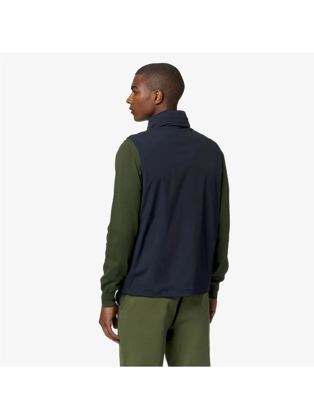 K-Way Valen Sans Manches Homme – Veste Gilet Stretch Nylon Jersey Bleu Marine, Imperméable, Légère, Toutes Tailles