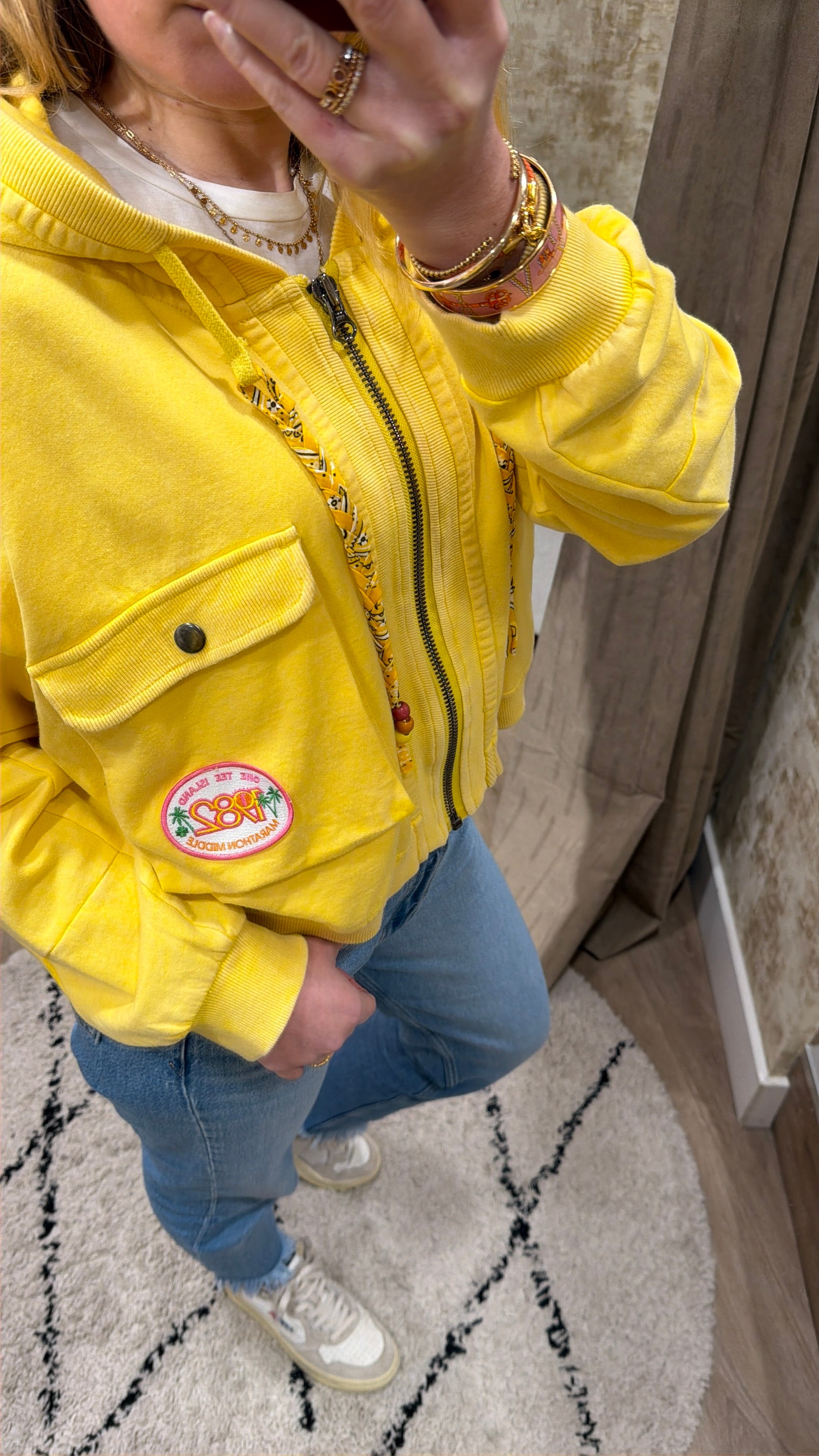 Blouson AMY en coton avec capuche et broderie OT - ONE TEE