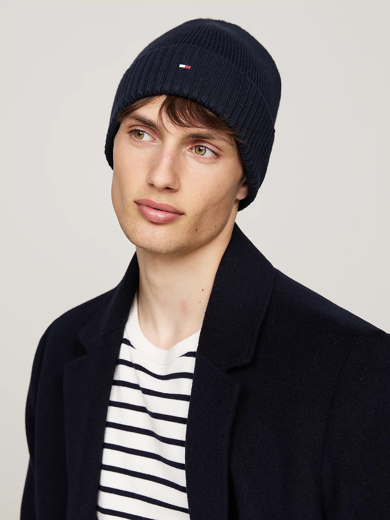 Bonnet Tommy Hilfiger Homme Bleu marine coton et cachemire 