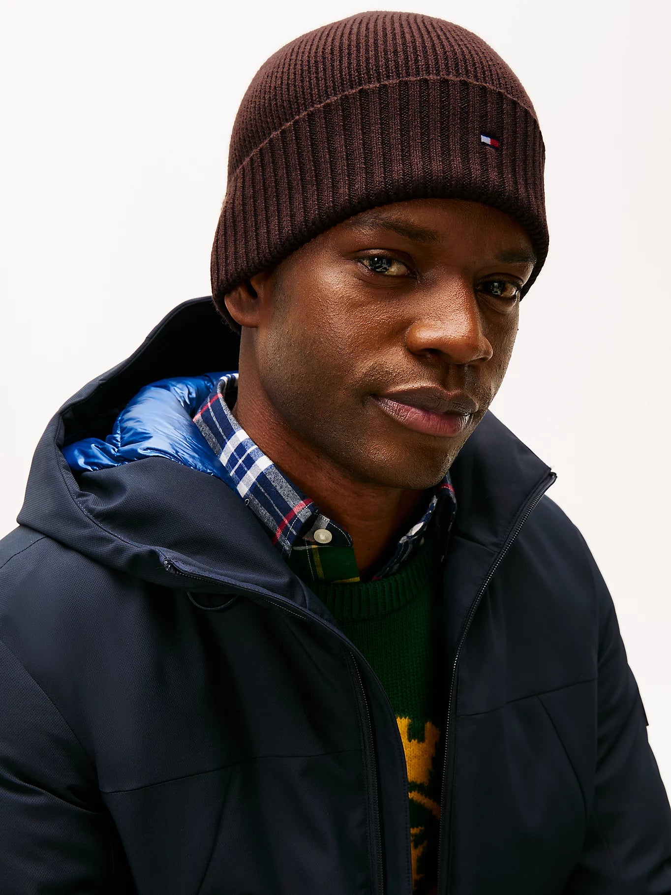 Bonnet Tommy Hilfiger Homme Chocolat coton cachemire 