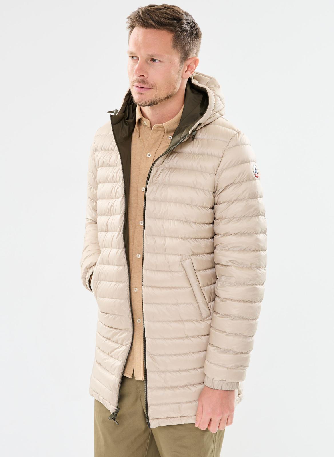 Doudoune Homme Longue Réversible Jott Amsterdam Army et beige – Parka, Déperlante, Capuche, Hiver