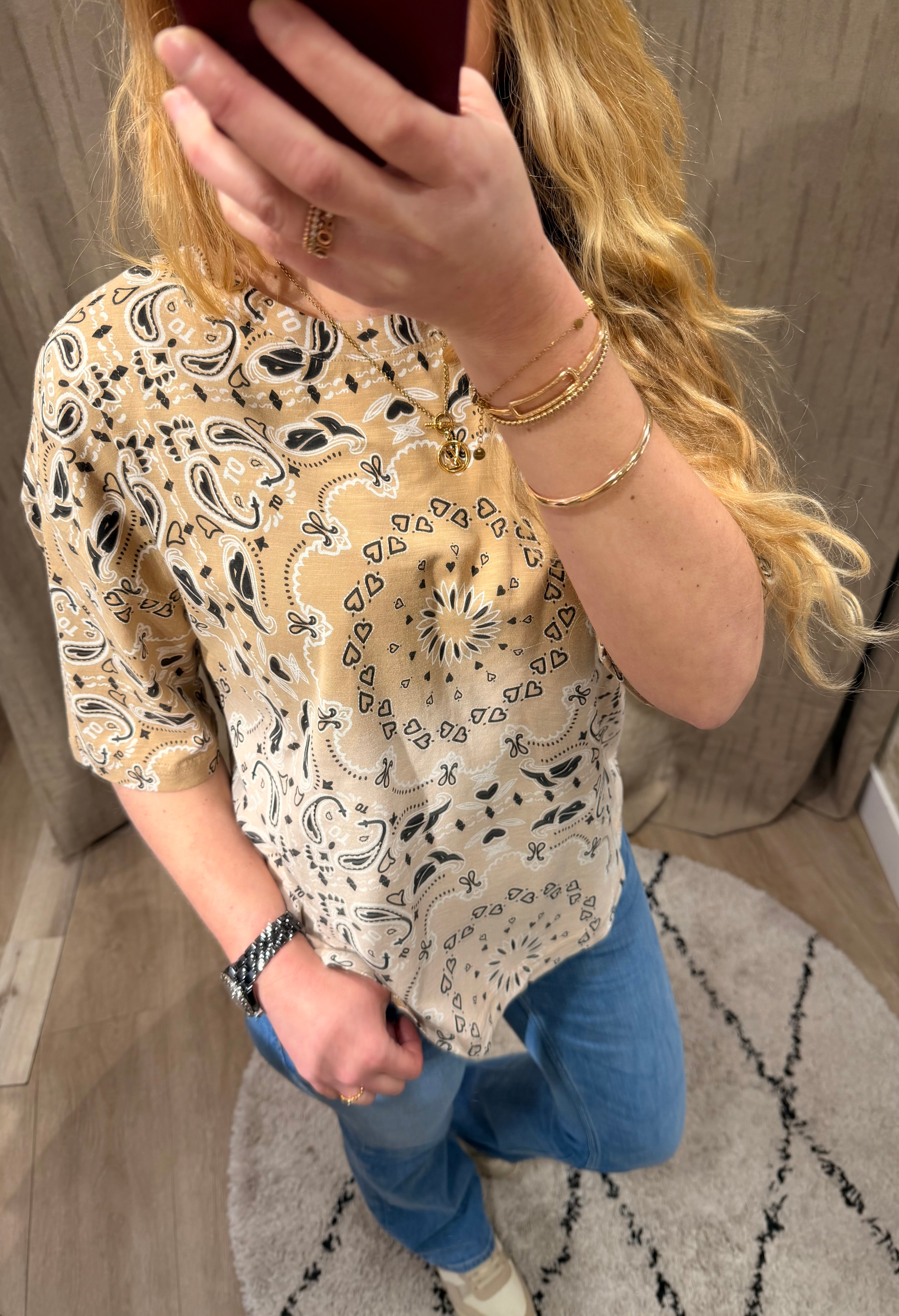 T-shirt bandana oversize Henry en coton - ONE TEE