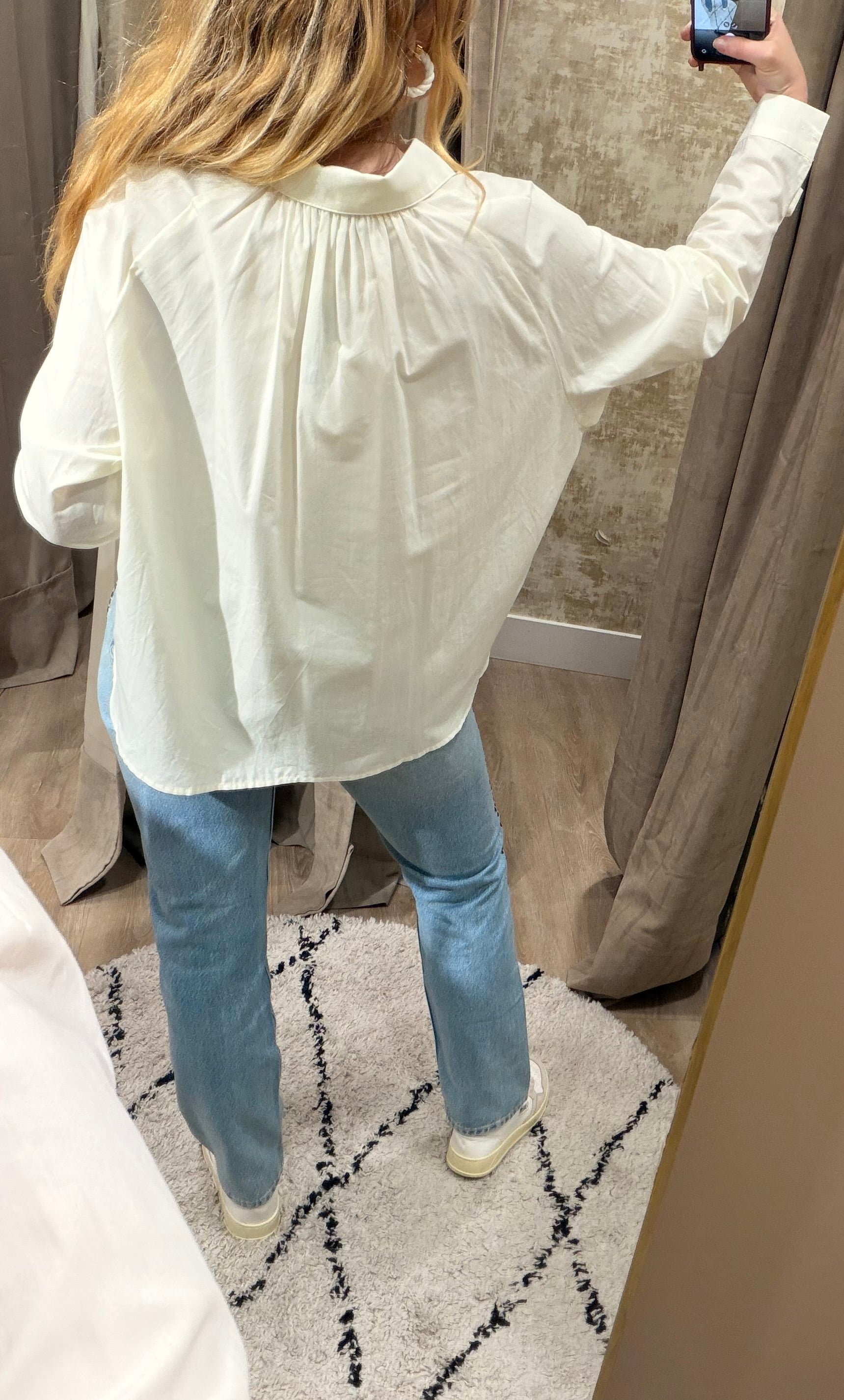 Chemise femme chic et intemporelle Bora Bora bleu ciel ou ivoire – Adoré Paris