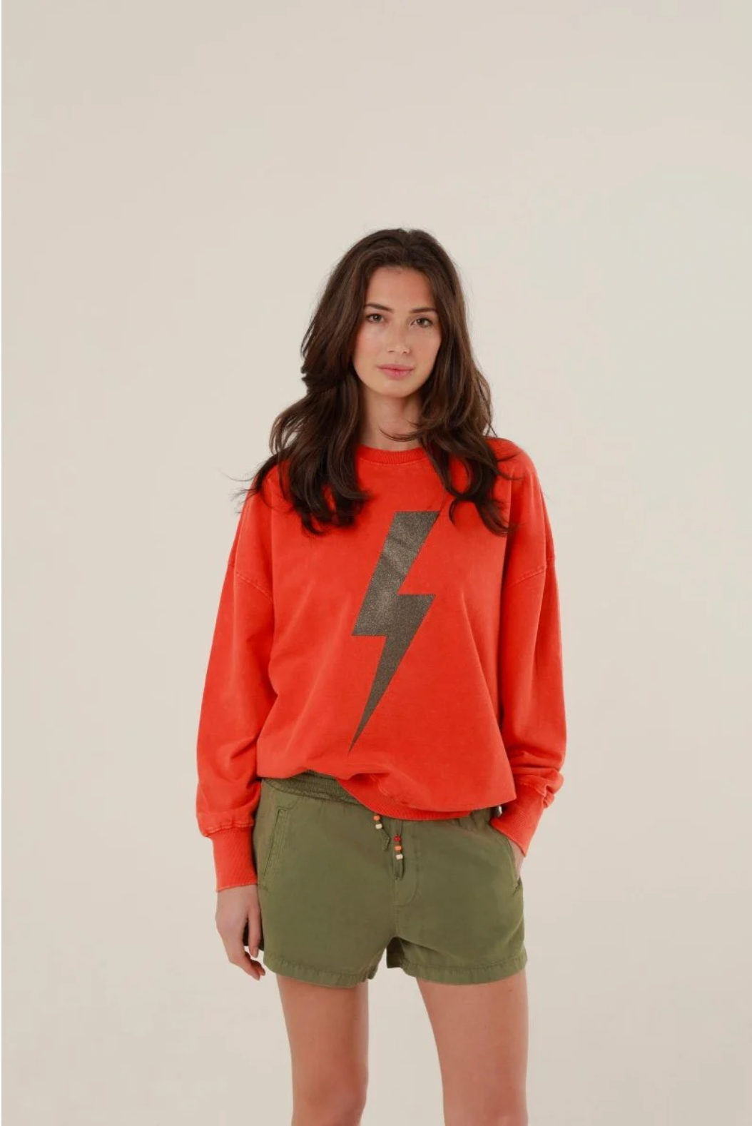Sweat ANGIE en coton avec motif éclair – Sweat tendance femme confortable – One Tee