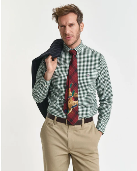 Chemise à carreaux regular en popeline gingham homme – Gant