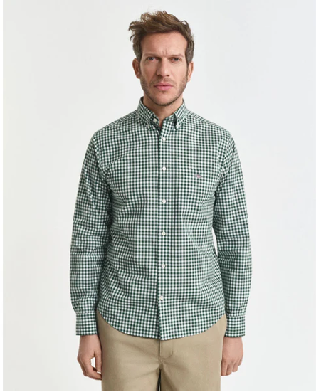 Chemise à carreaux regular en popeline gingham homme – Gant
