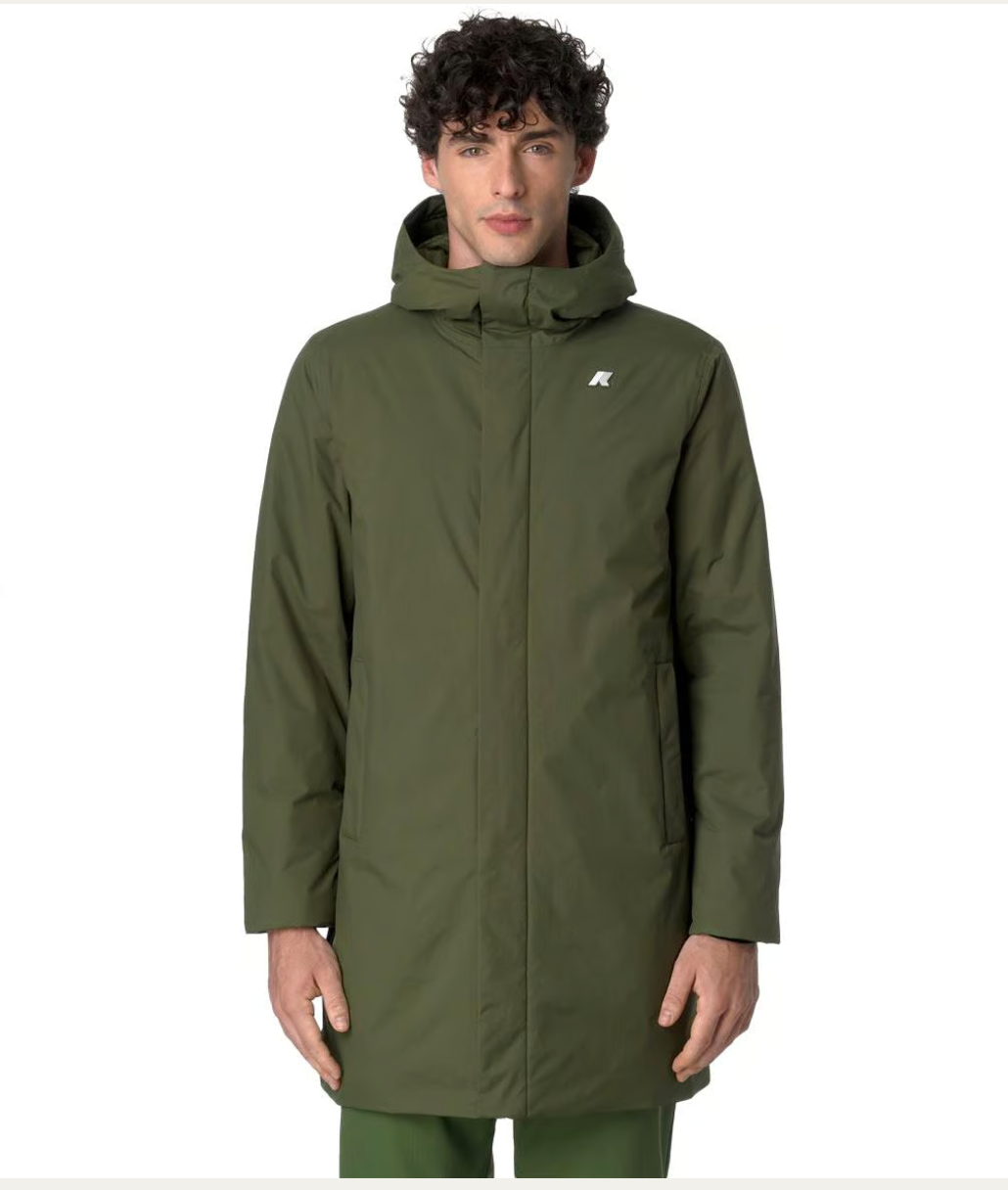 K-Way Thomas Warm Ottoman Homme Green Cypress – Veste imperméable, coupe-vent et chaude | Boutique Urban Chic