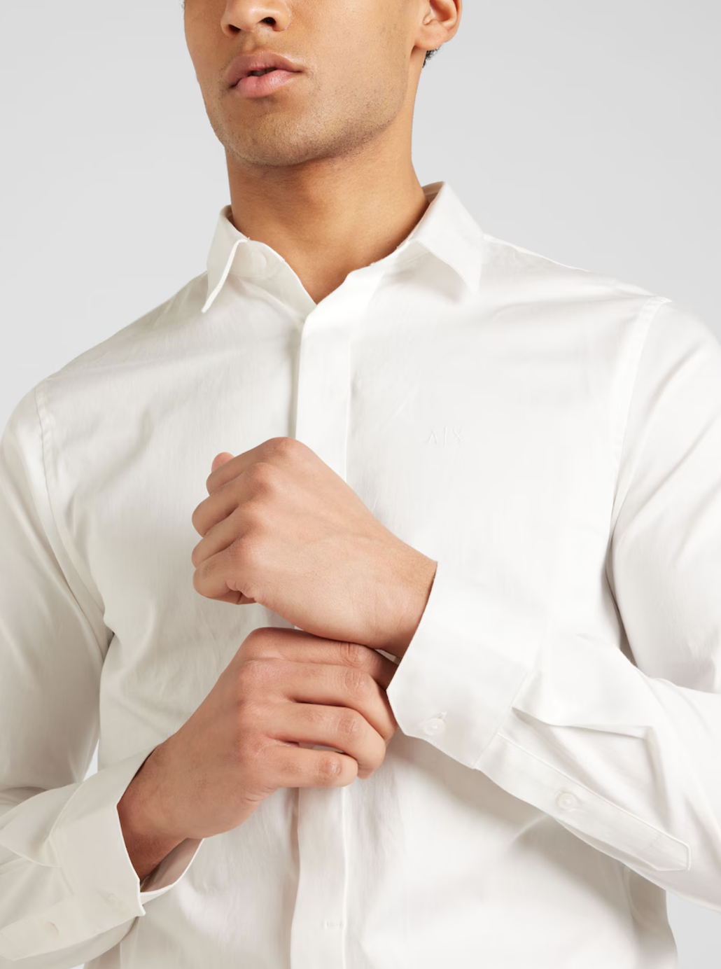 Chemise blanche homme Armani Exchange – Coton premium, élégante, manches longues