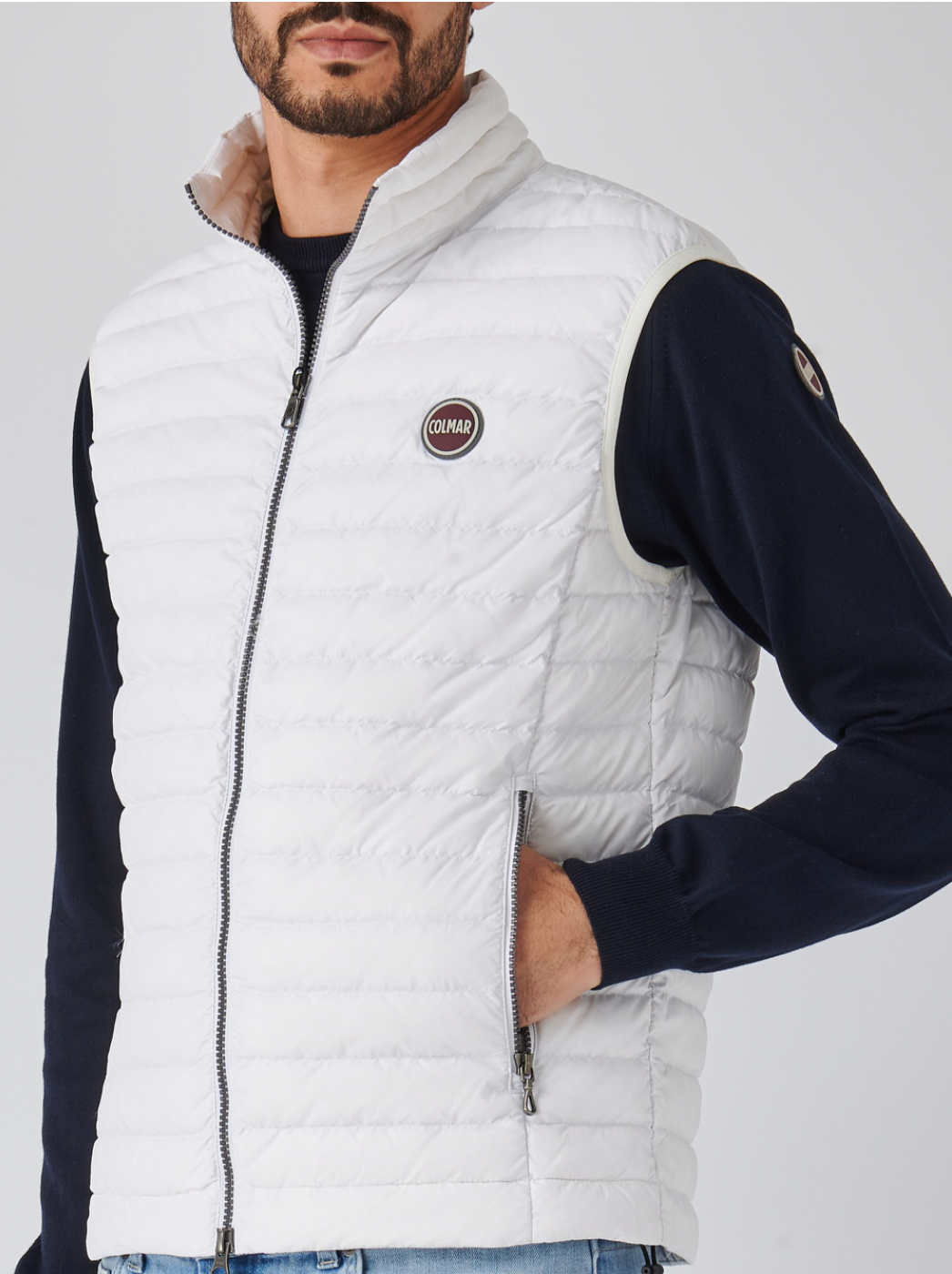 Doudoune sans manches blanche Colmar pour homme – Gilet léger hiver élégant déperlant