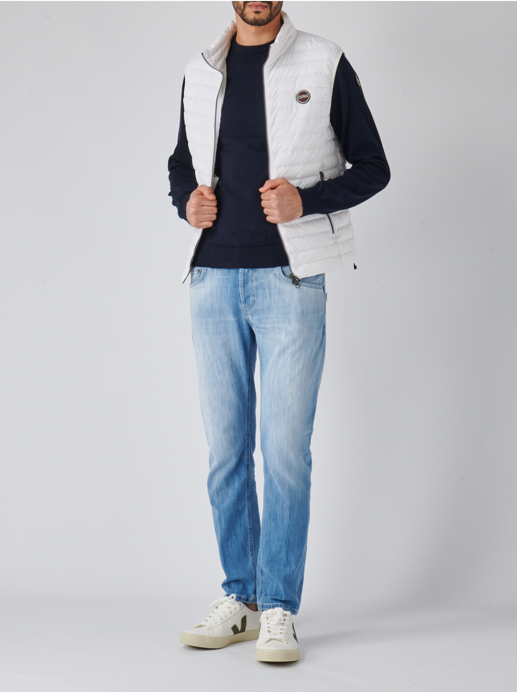 Doudoune sans manches blanche Colmar pour homme – Gilet léger hiver élégant déperlant