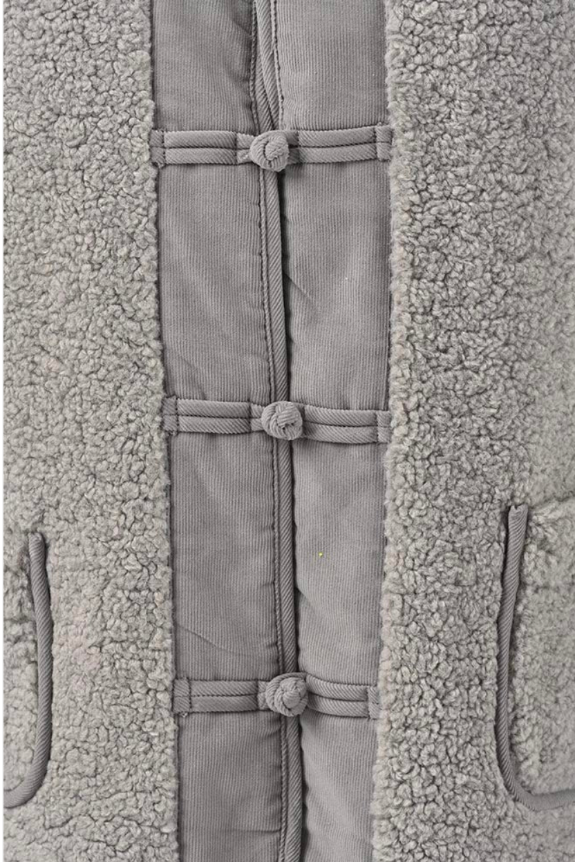 Gilet sans manches femme Adoré Paris gris clair en sherpa ultra-doux | Veste chaude hiver S/M M/L