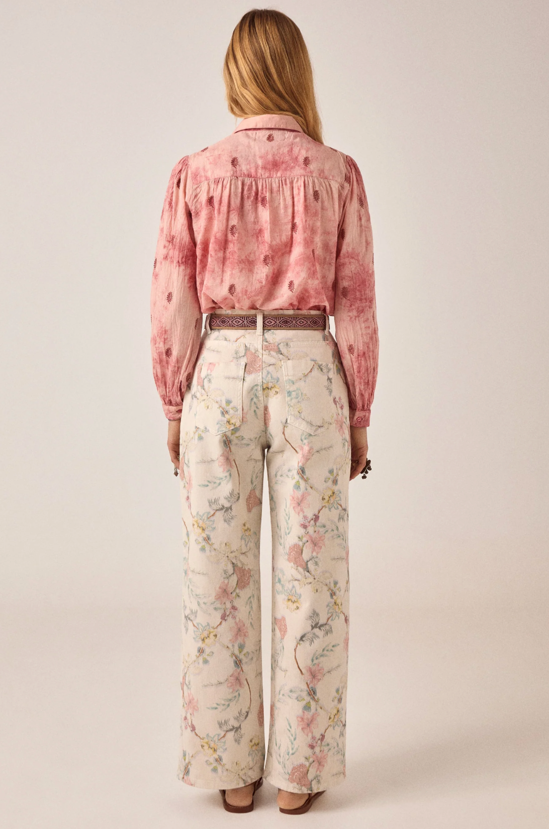 Chemise Rani rose imprimée bohème – Chemise fluide tie and dye femme – Maison Hôtel