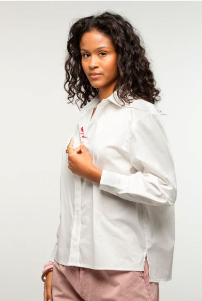 Chemise coupe Droite Daria broderie "Je t'adore" - Adoré Paris