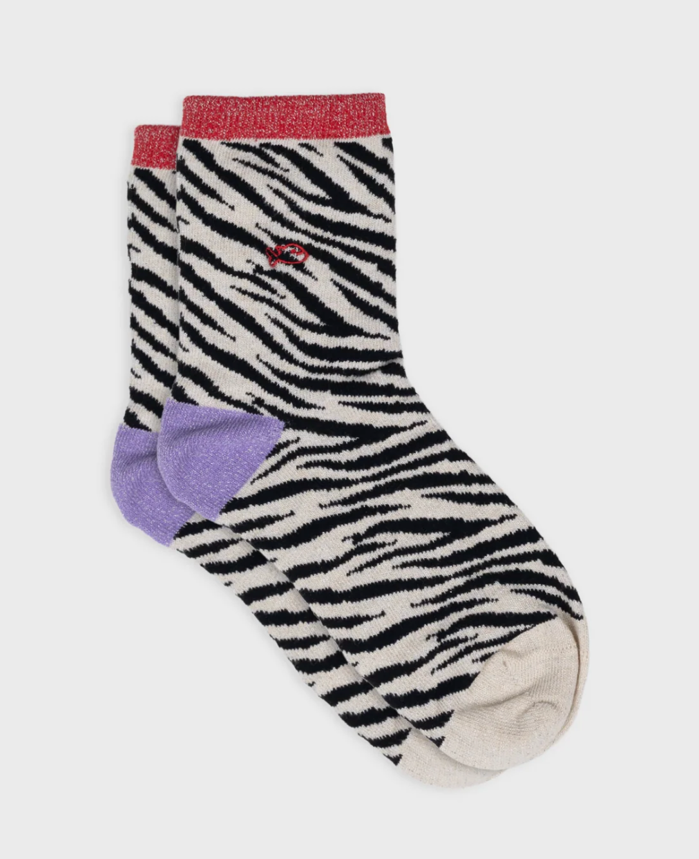 Chaussettes à paillettes en coton BIO  motif zèbre femme – plusieurs coloris – BILLYBELT