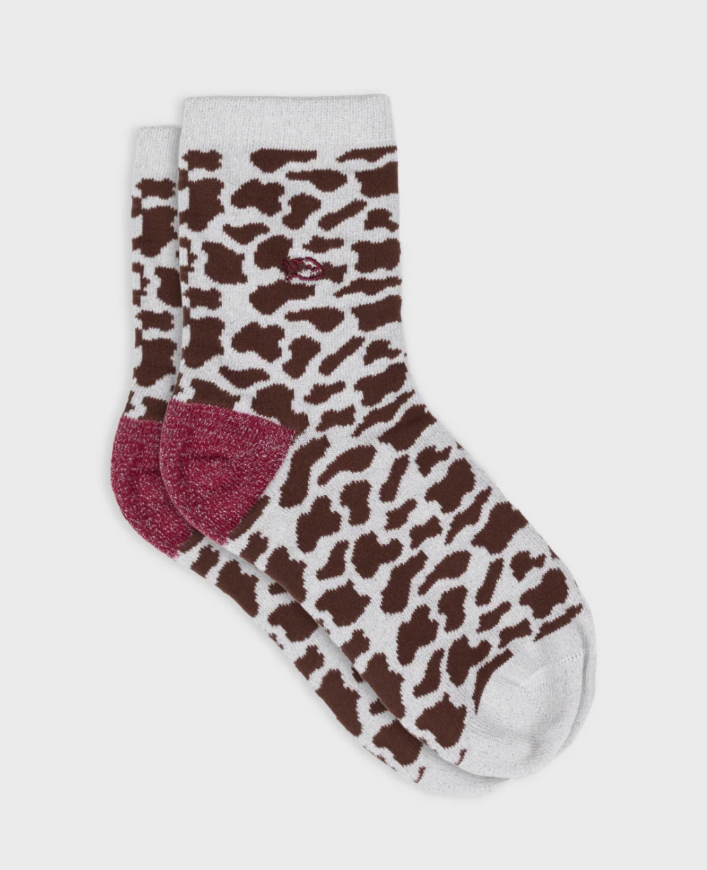 Chaussettes femme à paillettes en coton bio  motif vache multicolores – confort et originalité – BILLYBELT