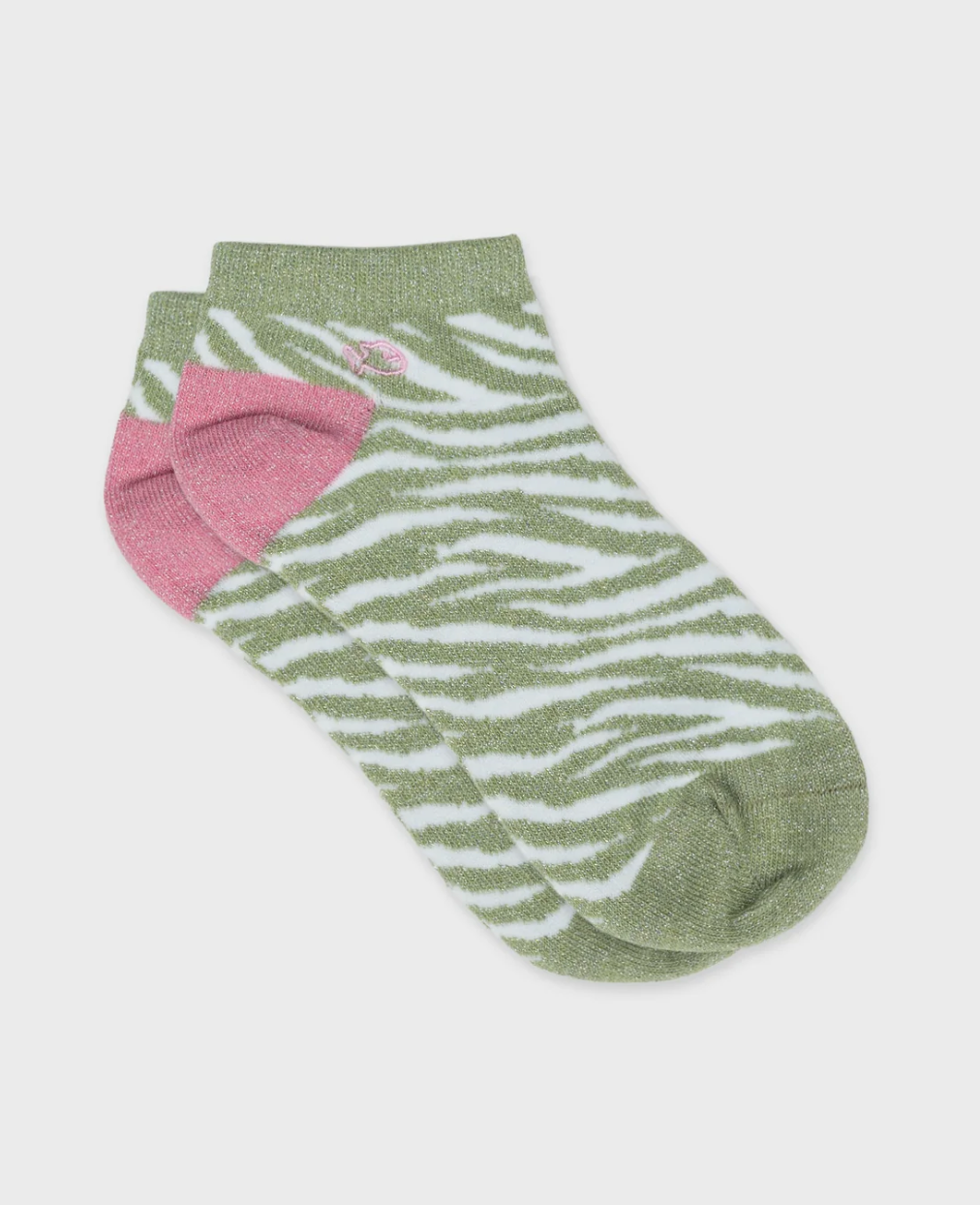 Socquettes en coton BIO femme motif zèbre à paillettes – Plusieurs coloris – BILLYBELT