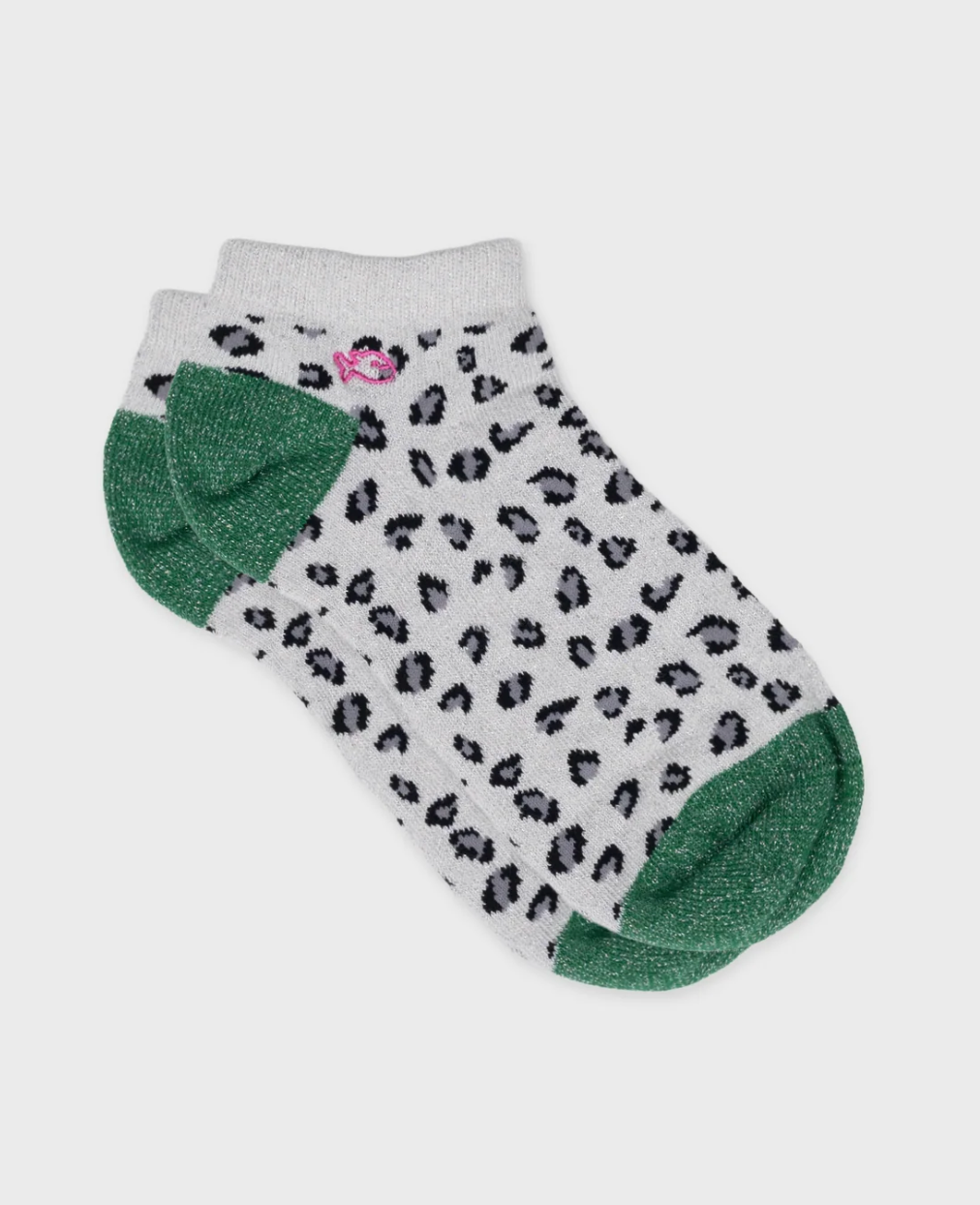 Socquettes en coton BIO femme à paillettes motif léopard – Plusieurs coloris – Billybelt