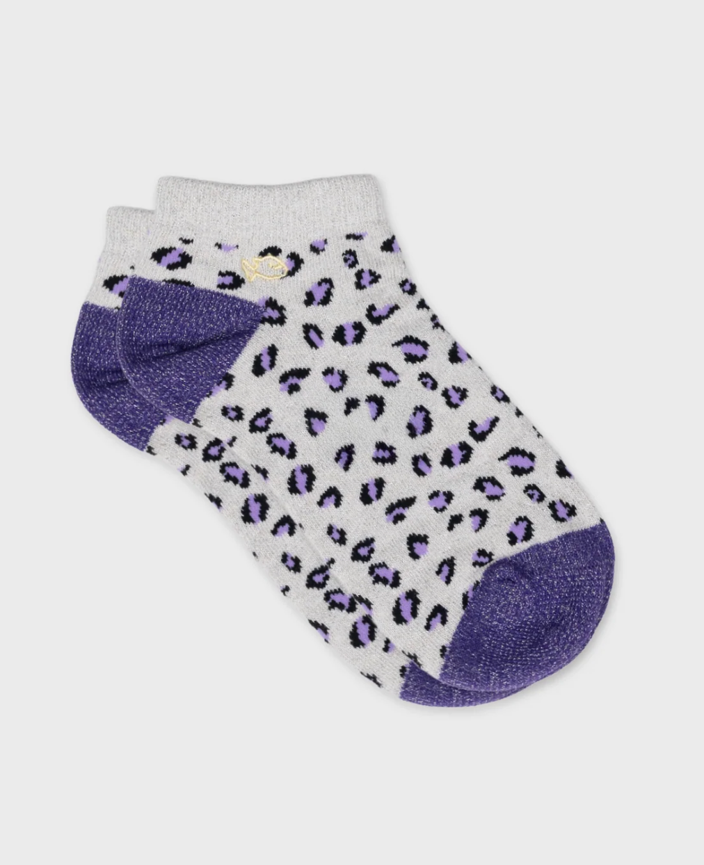 Socquettes en coton BIO femme à paillettes motif léopard – Plusieurs coloris – Billybelt