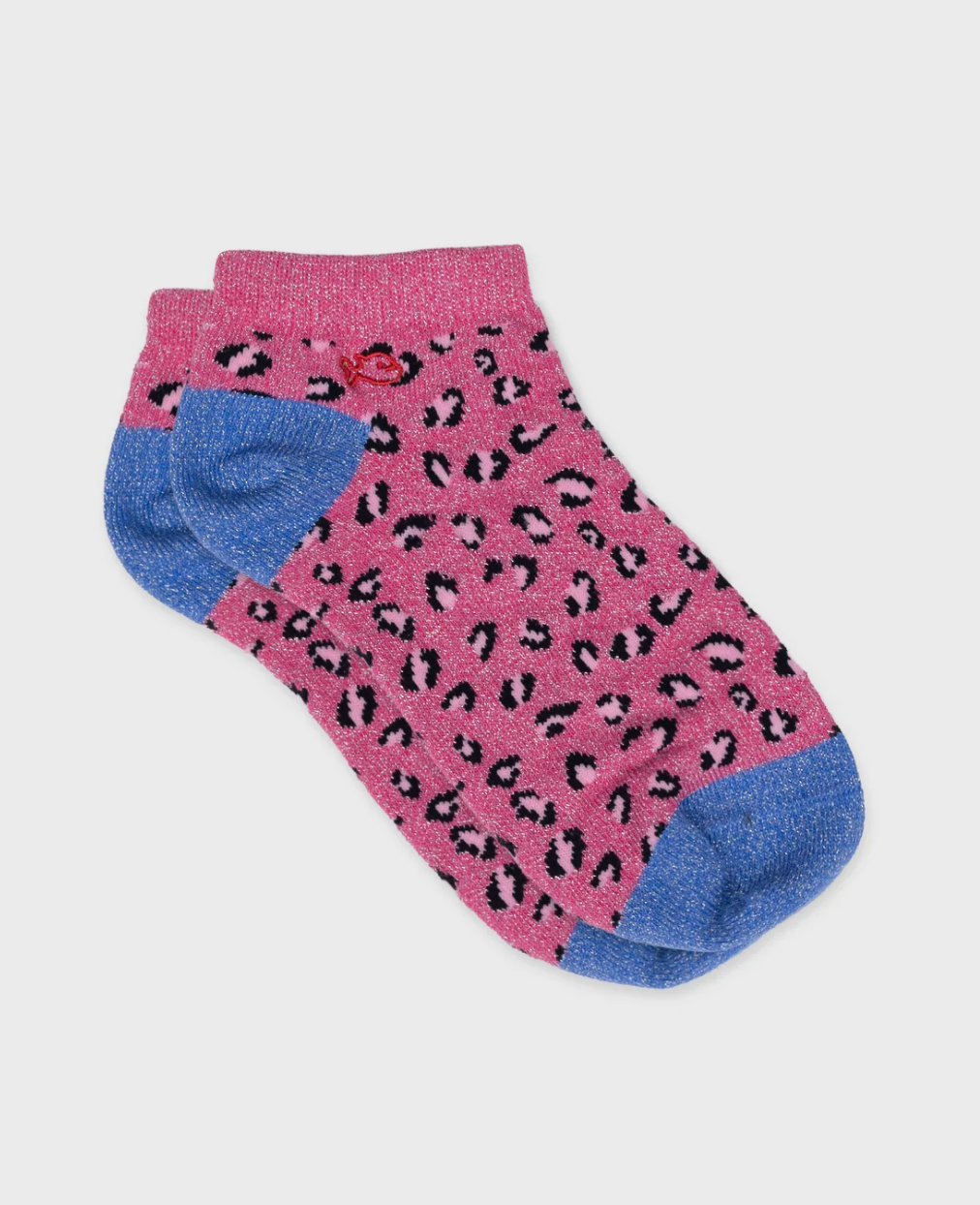 Socquettes en coton BIO femme à paillettes motif léopard – Plusieurs coloris – Billybelt