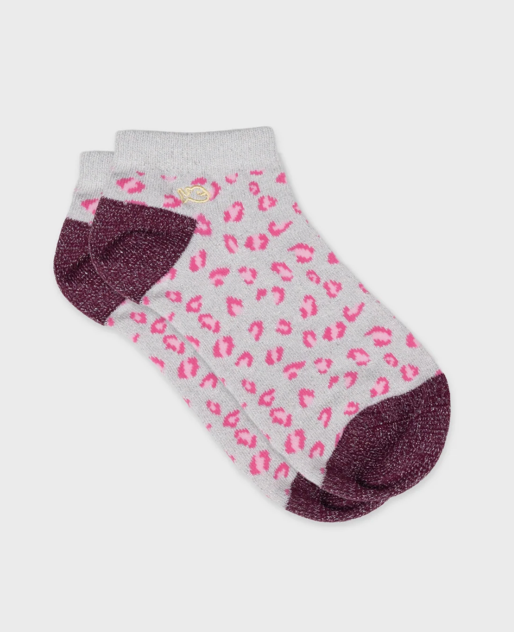 Socquettes en coton BIO femme à paillettes motif léopard – Plusieurs coloris – Billybelt