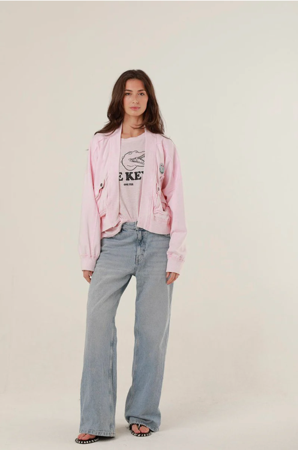 Gilet oversize rose en coton AZELLIA - ONE TEE