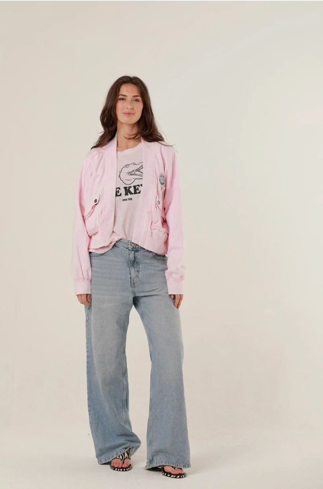 Gilet oversize rose en coton AZELLIA - ONE TEE