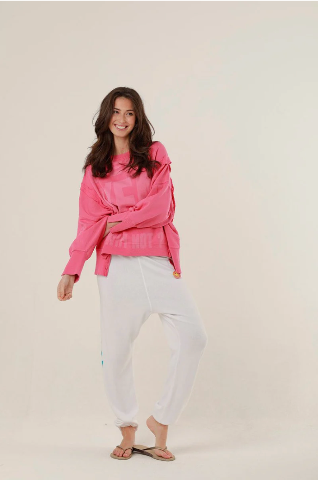 Sweat JUDY effet délavé boyfriend en coton - ONE TEE