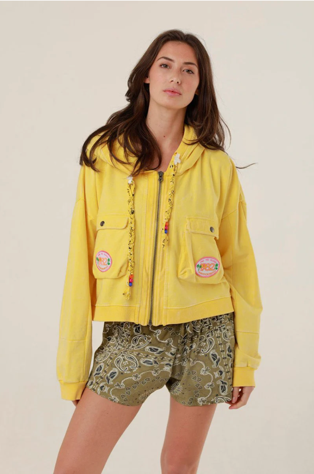 Blouson AMY en coton avec capuche et broderie OT - ONE TEE