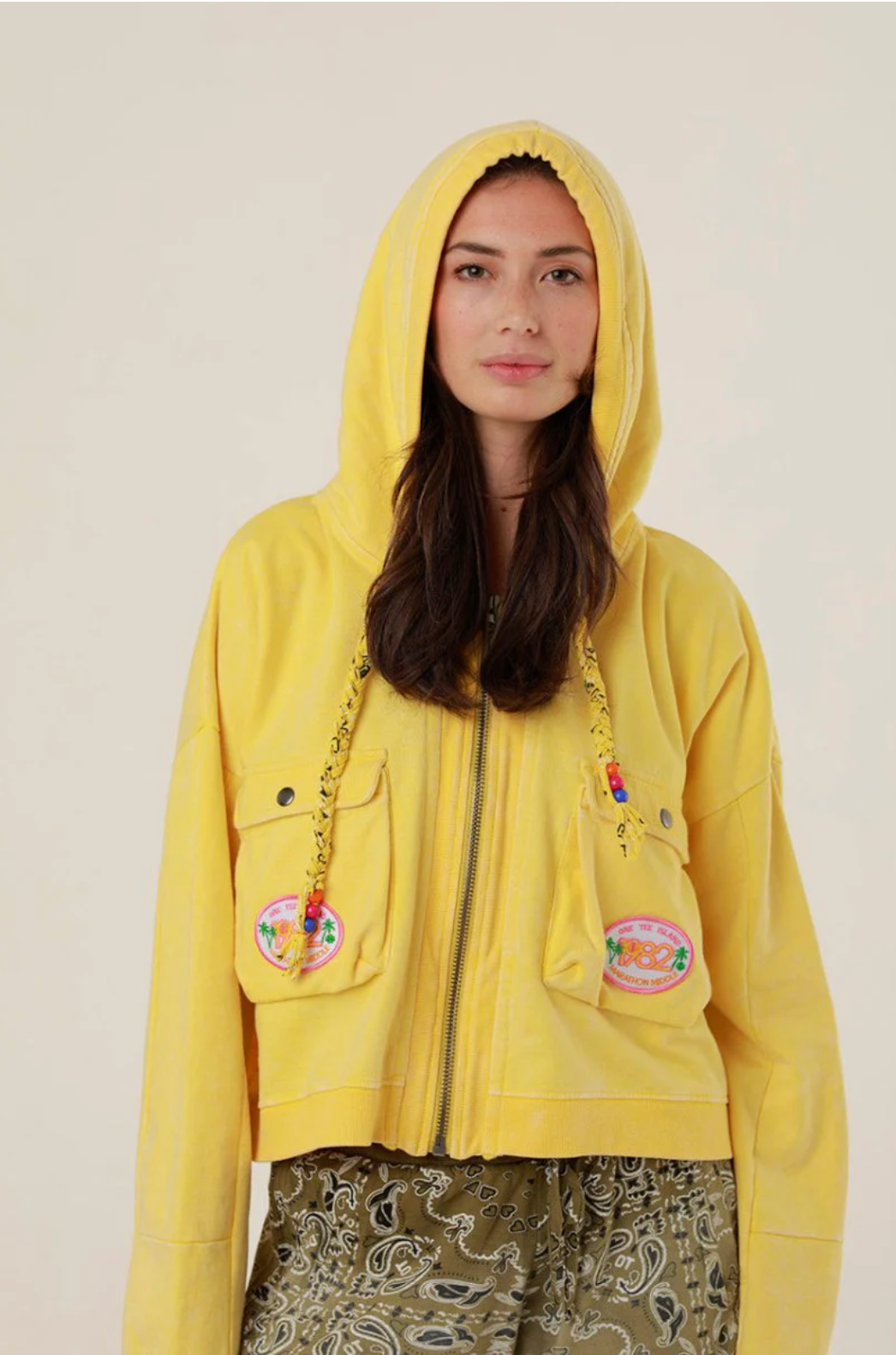 Blouson AMY en coton avec capuche et broderie OT - ONE TEE