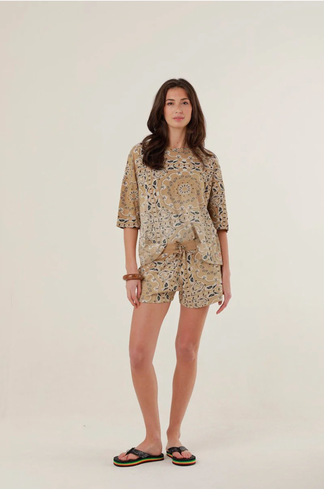 Short PAUL imprimé bandana taille haute en coton - ONE TEE